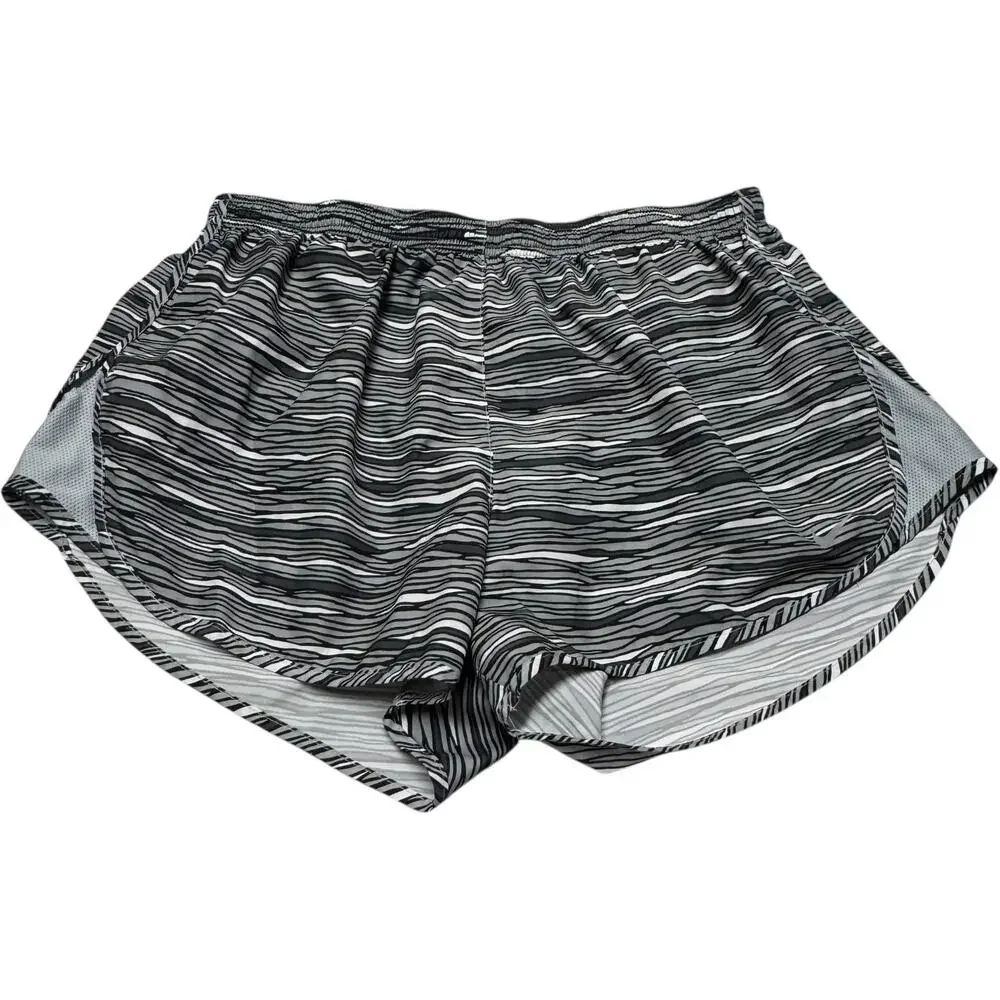 Nike Dri-Fit Lined Running Shorts Black White Gray Large